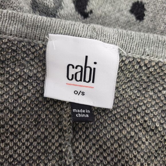 CAbi Womens Cape Wrap Sweater OS One Size Gigi Gray Leopard Animal Print 3115 - Picture 8 of 10